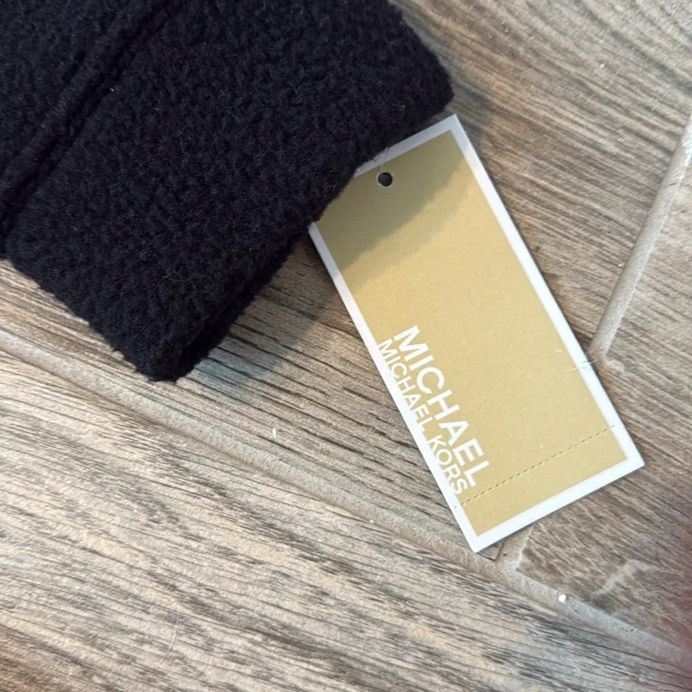 Michael Kors Fleece Pullover Cowl Neck Sweatshirt Black‎ XS NWT